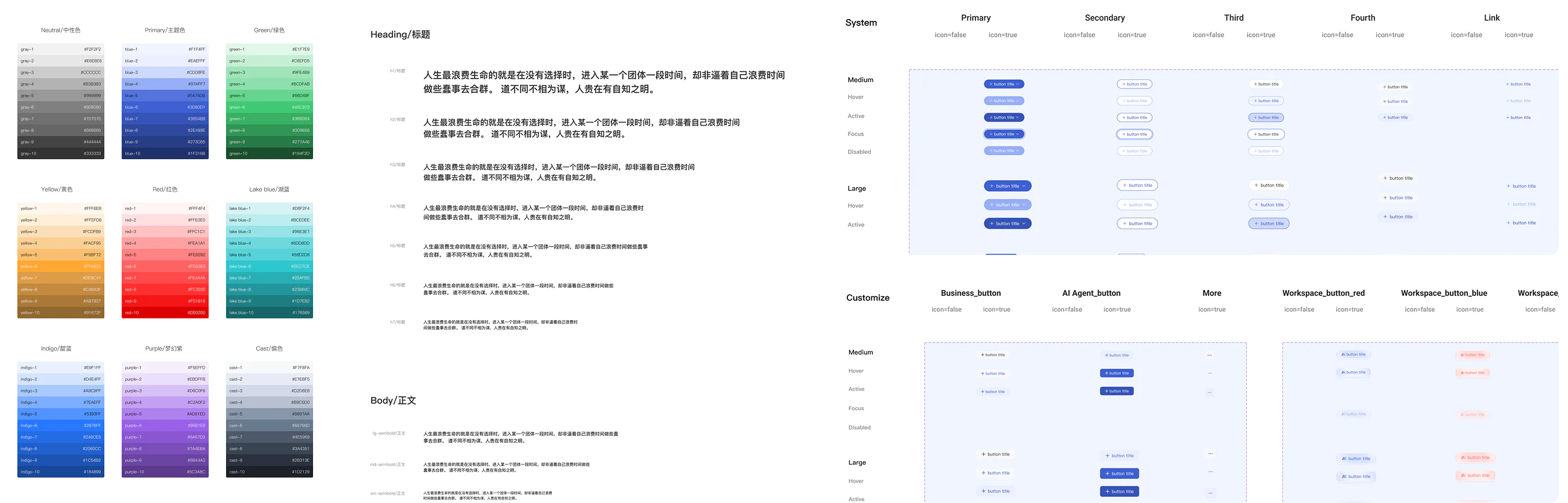 Figma 组件库的颜色、字体与按钮基础规范