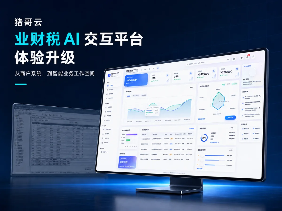 猪哥云业财税 AI 交互平台体验升级展示